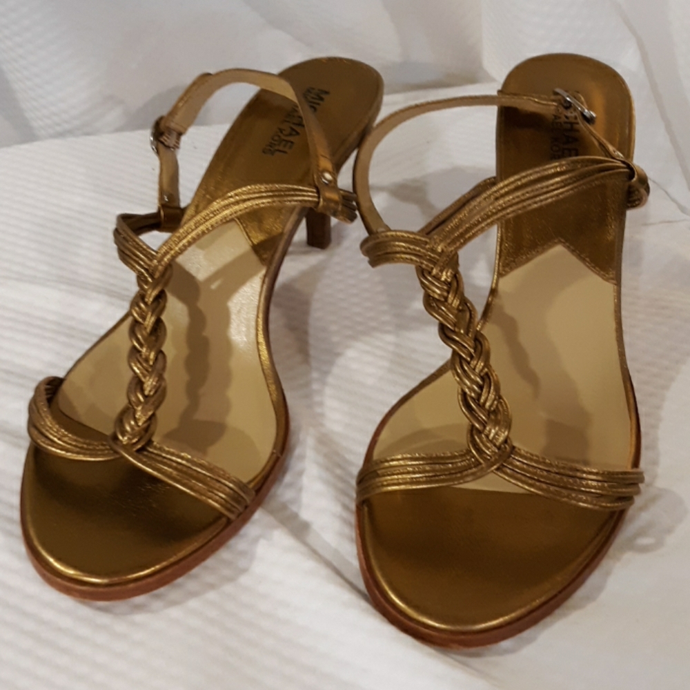 Michael Kors Gold sandals size 10
